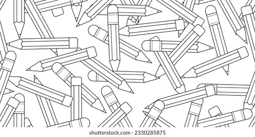 black white pencil seamless pattern