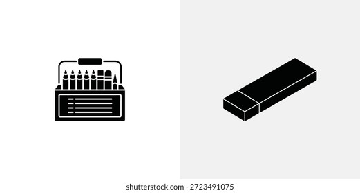 Sacapuntas y borrador de lápiz blanco y negro útiles escolares