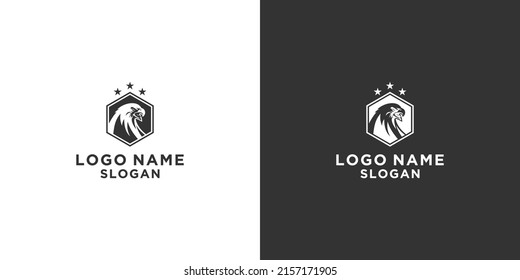 black and white pentagon eagle vector logo