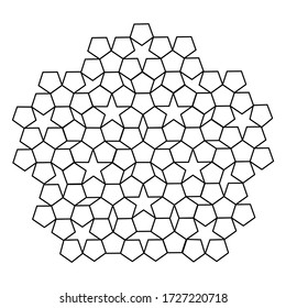 Black And White Pentagon Pentagon Pattern. Vector