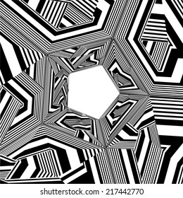 Black And White Pentagon Pattern Vector 