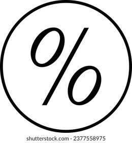 Black White Percent Icon Vector EPS 10
