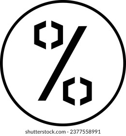 Black White Percent Icon Vector EPS 10