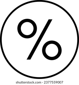 Black White Percent Icon Vector EPS 10