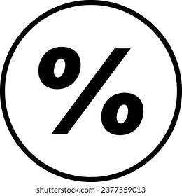 Black White Percent Icon Vector EPS 10