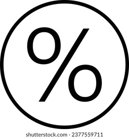 Black White Percent Icon Vector EPS 10
