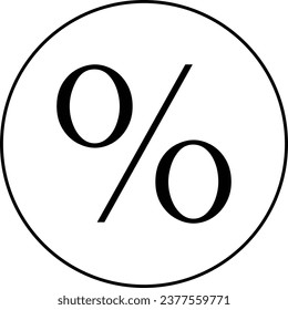 Black White Percent Icon Vector EPS 10