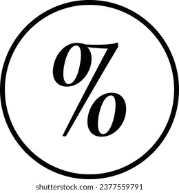 Black White Percent Icon Vector EPS 10
