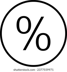 Black White Percent Icon Vector EPS 10