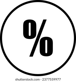 Black White Percent Icon Vector EPS 10