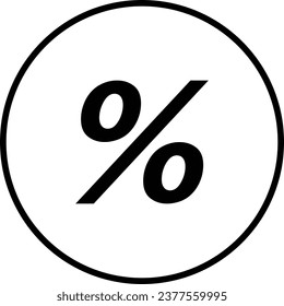 Black White Percent Icon Vector EPS 10