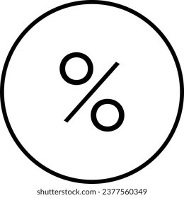 Black White Percent Icon Vector EPS 10