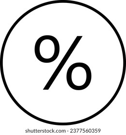 Black White Percent Icon Vector EPS 10