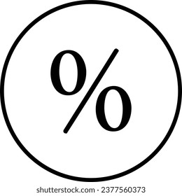 Black White Percent Icon Vector EPS 10