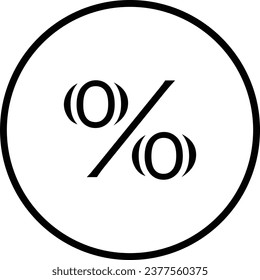 Black White Percent Icon Vector EPS 10