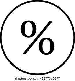 Black White Percent Icon Vector EPS 10