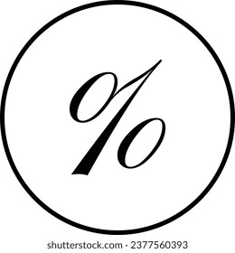 Black White Percent Icon Vector EPS 10