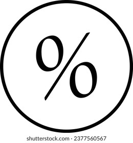 Black White Percent Icon Vector EPS 10