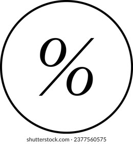 Black White Percent Icon Vector EPS 10