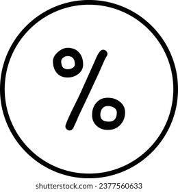 Black White Percent Icon Vector EPS 10