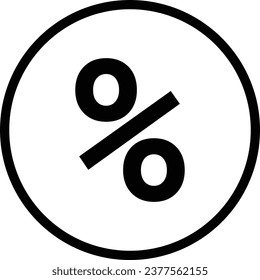 Black White Percent Icon Vector EPS 10