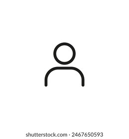 Black and white person icon with a circle over their head