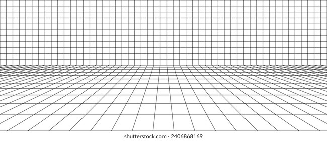black white  perspective grid background