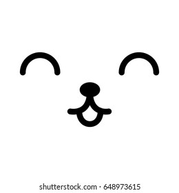 black and white pet kawaii emoticon face