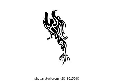 black and white phoenix icon image