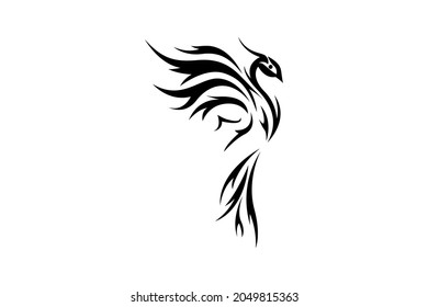 black and white phoenix icon image