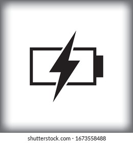 Black And White Phone Battery Charging Icon. Mobile Charge Vector Illustration, Recharge Symbol, Energy Or Electric Car Charge Station Sign