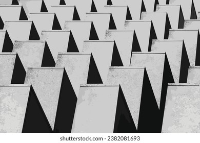 Black and white photo. Beautiful modern architecture of the building. Abstract background architecture lines. modern architecture detail. vector architecture