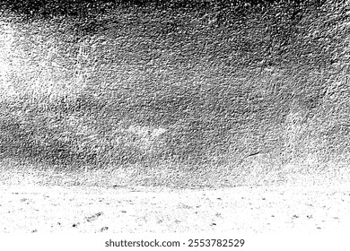 A black and white photo of a cloudy sky with a few white clouds. The sky is filled with a lot of white and black dots, giving it a grainy and textured appearance. Scene is somewhat somber