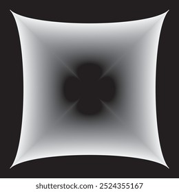 a black and white photo of a black clover with a black background.