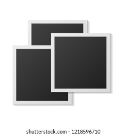 Black and white photo frames isolated on white. vintage style. Vector illustration