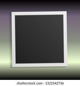 Black and white photo frames isolated on metal. Vintage style. Vector illustration