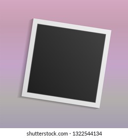 Black and white photo frames isolated on pink. Vintage style. Vector illustration