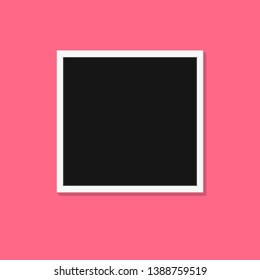 Black and white photo frames isolated on pink. Vintage style. Vector illustration eps 10