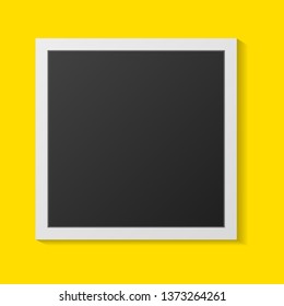 Black and white photo  frames with shadows isolated on yellow background. Vector illustration