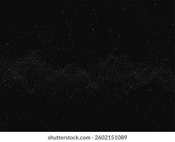A black and white photo of a starry night sky. The stars are scattered throughout the sky, creating a sense of depth and vastness. The image evokes a feeling of wonder