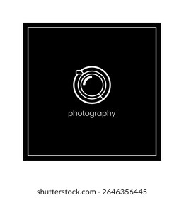 Black and White Photography Logo Camera Lens Icon vector