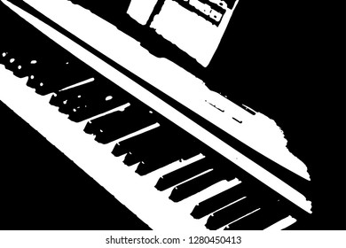 Black and white Piano key. Vector illustration.