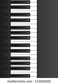 Black and white  piano keyboard background. Vector illustration.