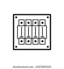 Black and White Piano Keyboard Icon. Vector illustration. EPS 10.
