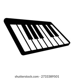 Black and white piano keyboard keys in minimalist style music desi