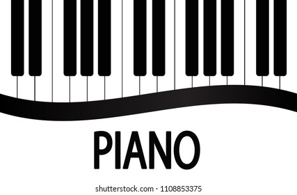 Black and White Piano Keys Background Design. Stock Vector Illustration, eps 10