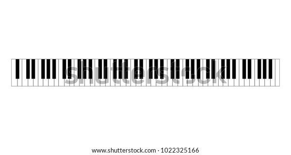 白黒のピアノの鍵盤を平たいスタイルで組む のベクター画像素材 ロイヤリティフリー