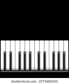 Black and White Piano Keys Taken. Musical instrument keyboard