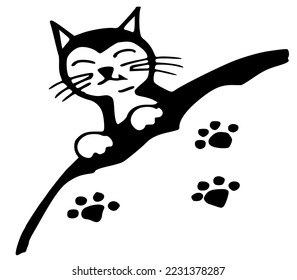 Black and white picture of a cat