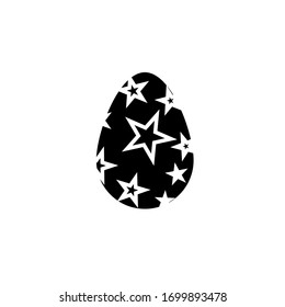 
Black and white picture of an easter egg with asterisks.